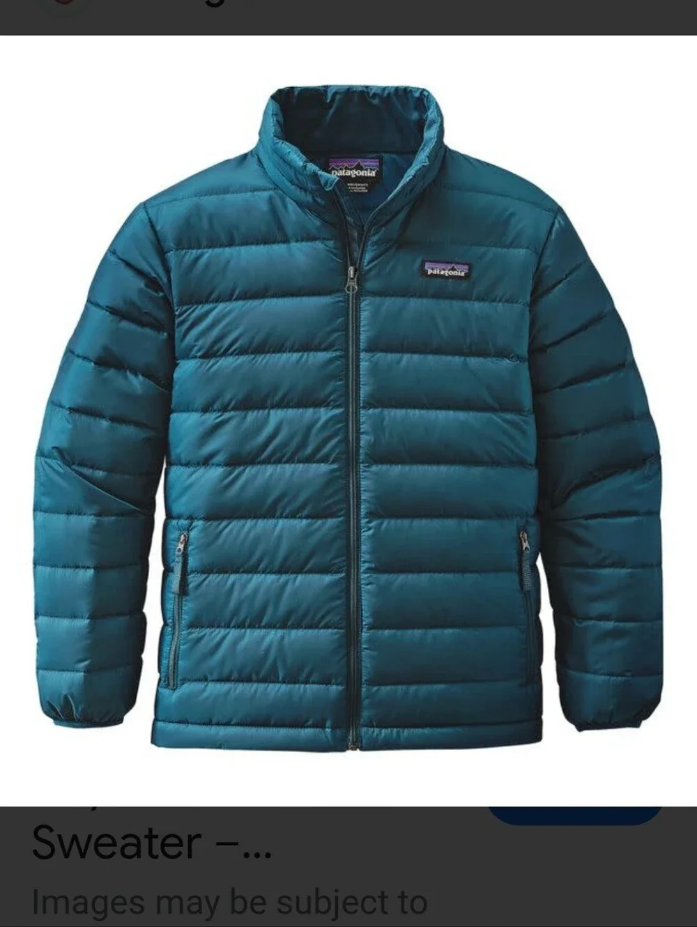 Patagonia Forest Green Down Puffer kids jacket size 10 - Picture 1 of 12